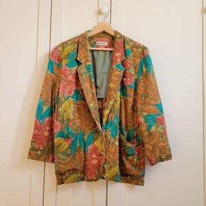 Vintage floral blazer jacket